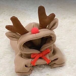 Reindeer Dog Hoodie with Antlers Medium